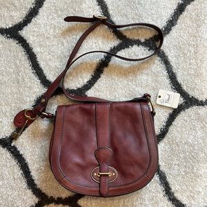 NEW Fossil Vintage Reissue Leather Saddle Bag